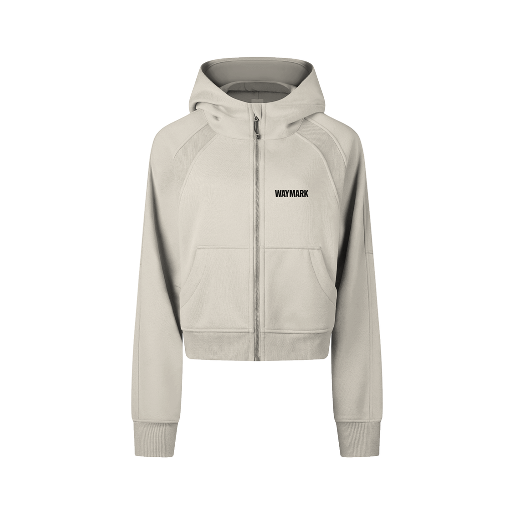 Cropped Zip-Through Hoodie