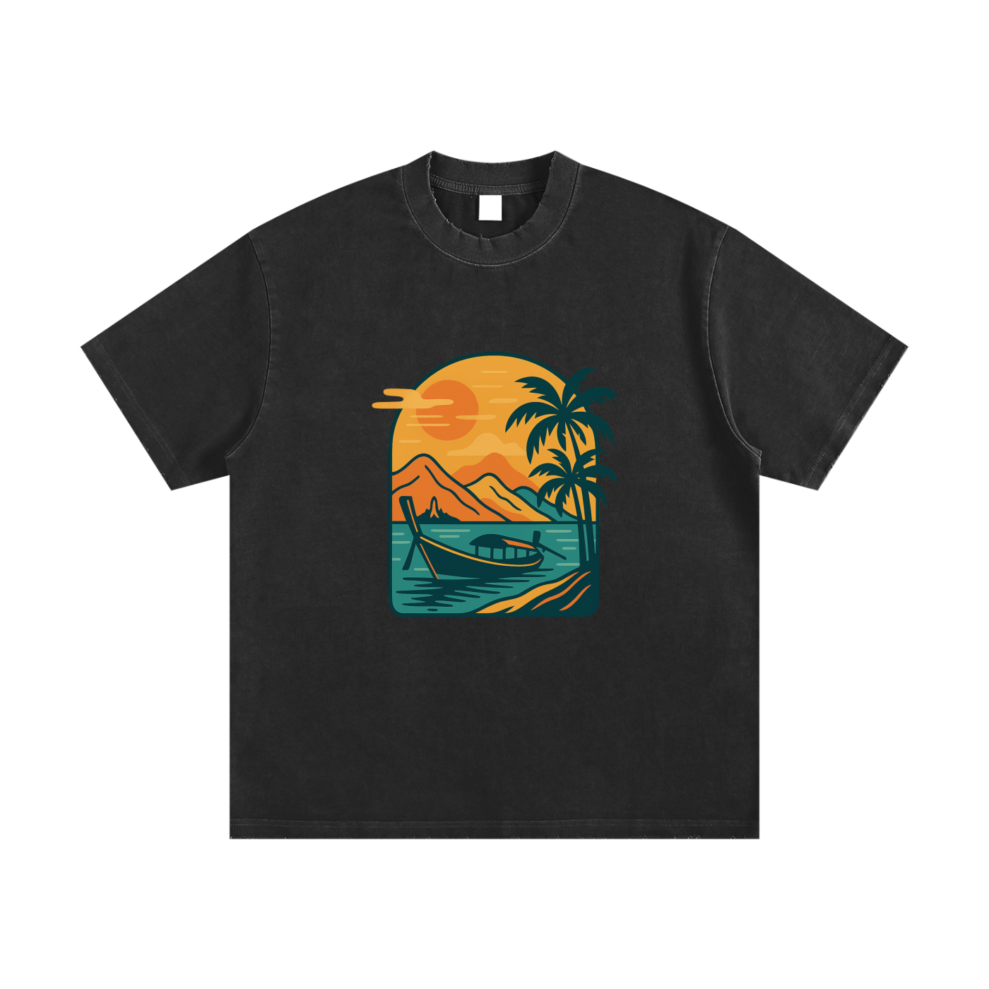 Heavyweight Vintage Washed Frayed T-Shirt