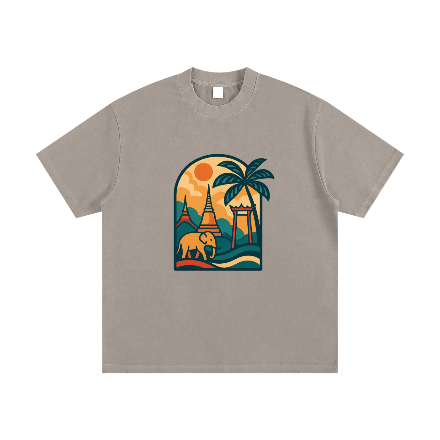 Heavyweight Vintage Washed Frayed T-Shirt