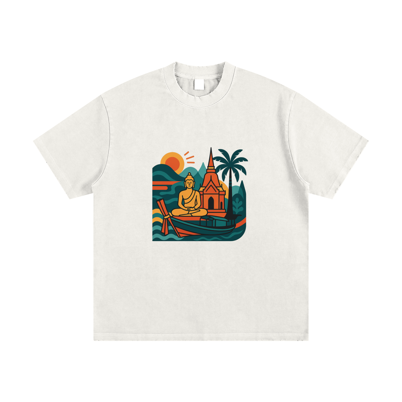 Heavyweight Vintage Washed Frayed T-Shirt
