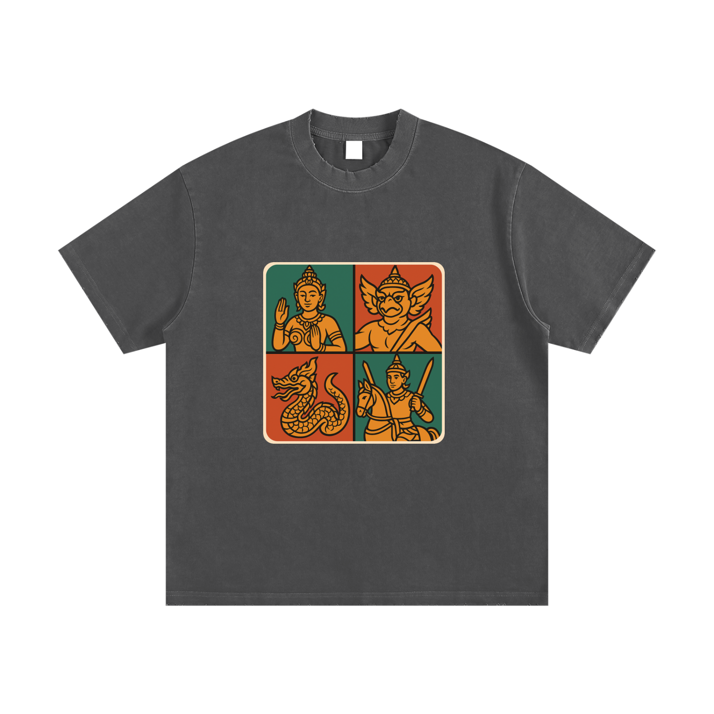 Heavyweight Vintage Washed Frayed T-Shirt