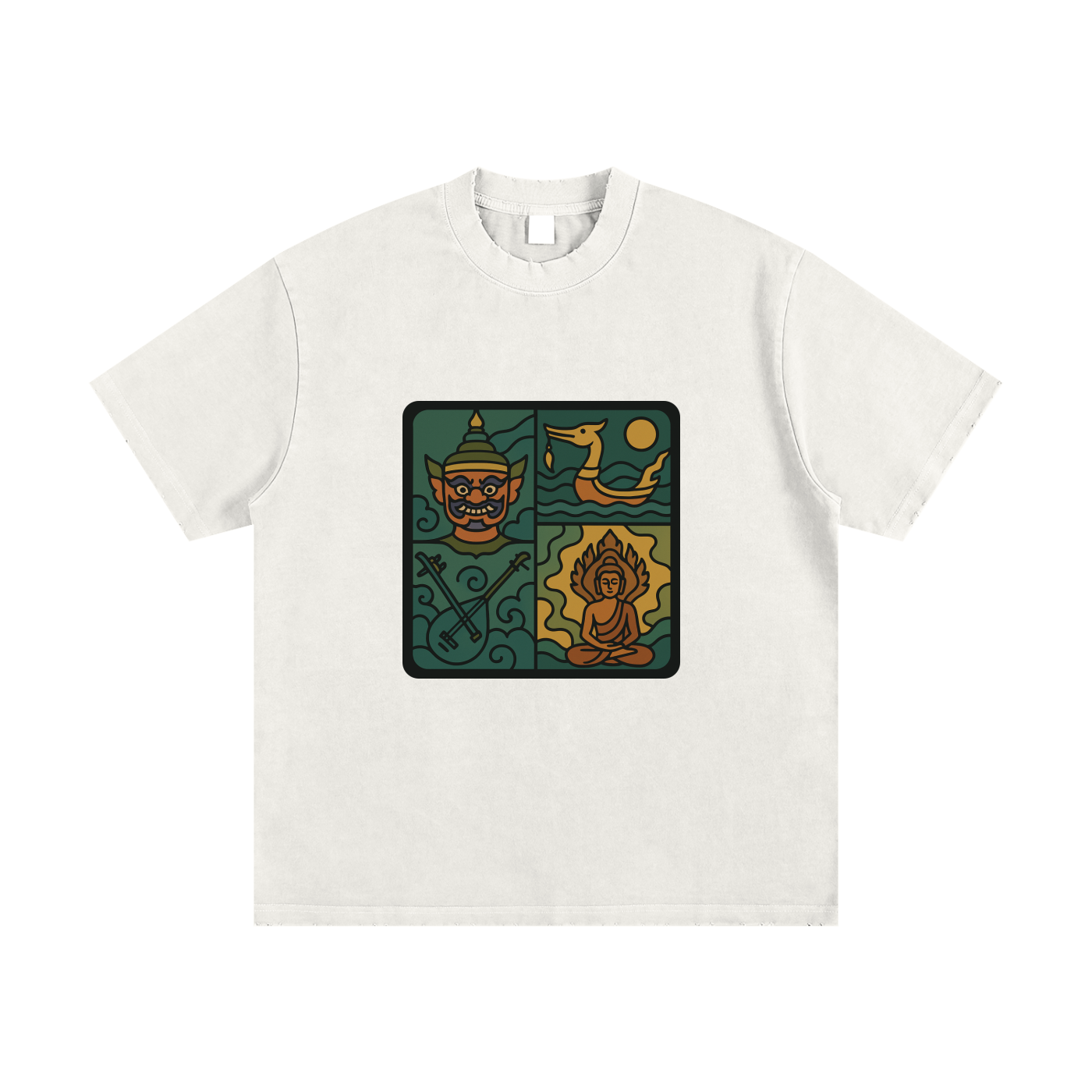 Heavyweight Vintage Washed Frayed T-Shirt