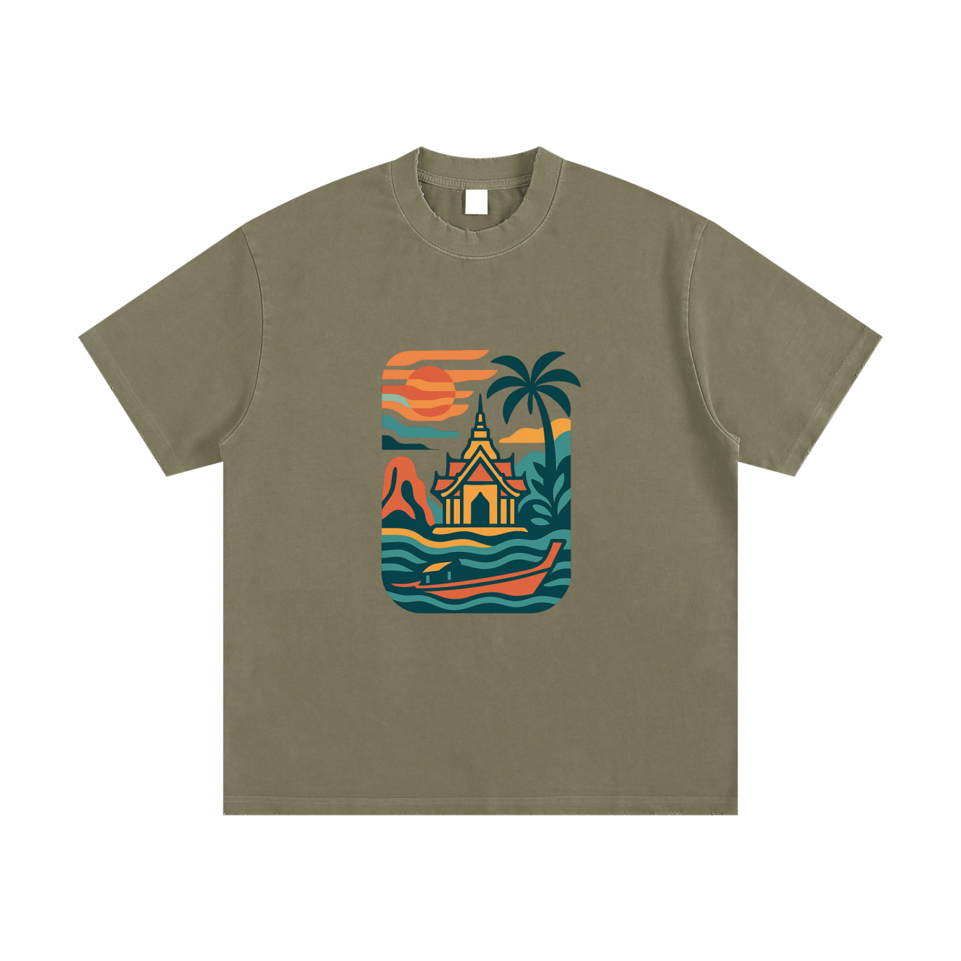Heavyweight Vintage Washed Frayed T-Shirt