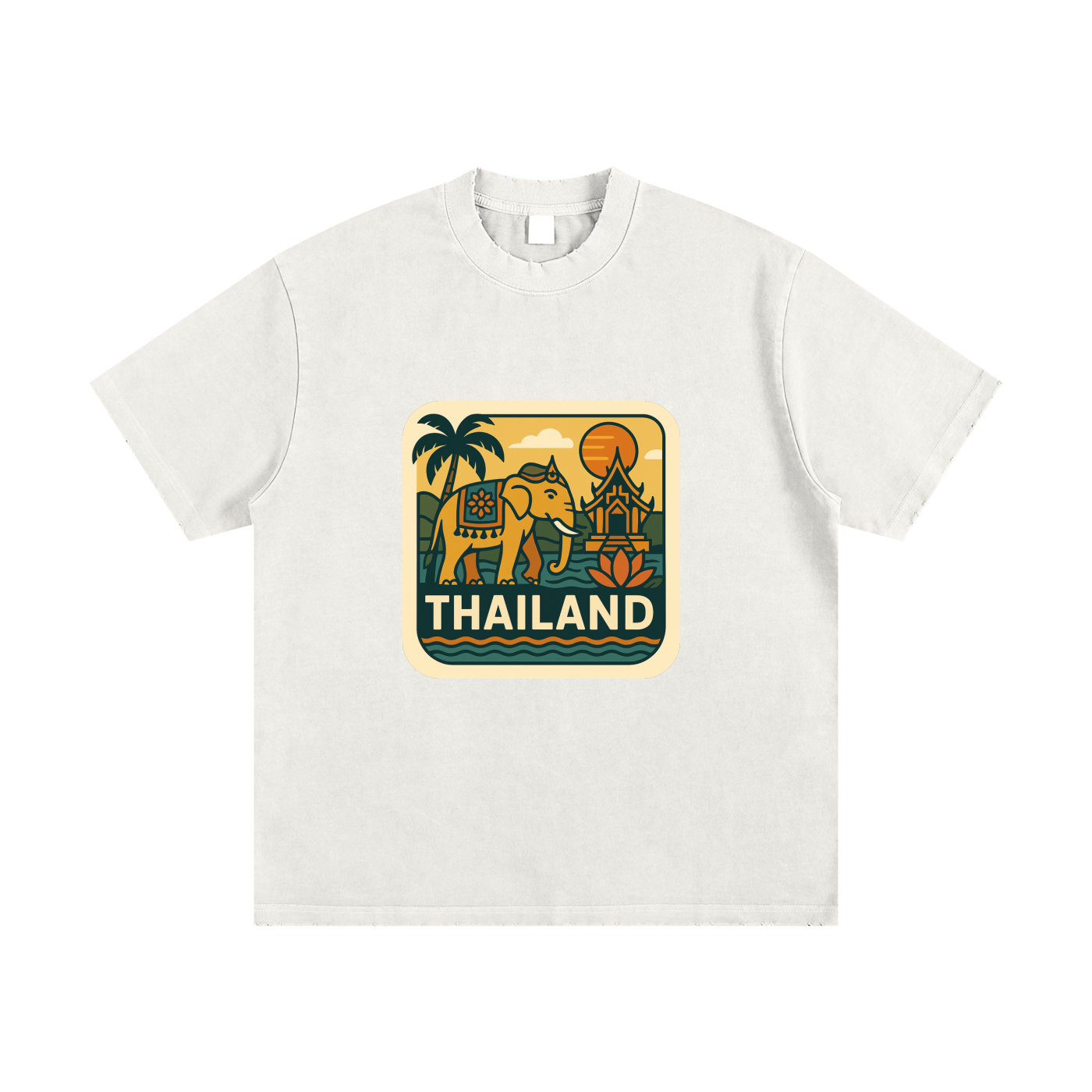 Heavyweight Vintage Washed Frayed T-Shirt