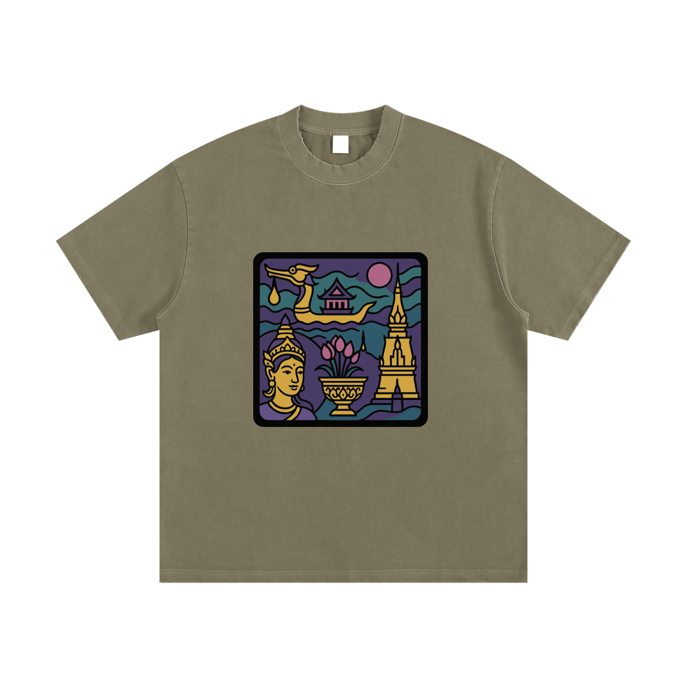 Heavyweight Vintage Washed Frayed T-Shirt