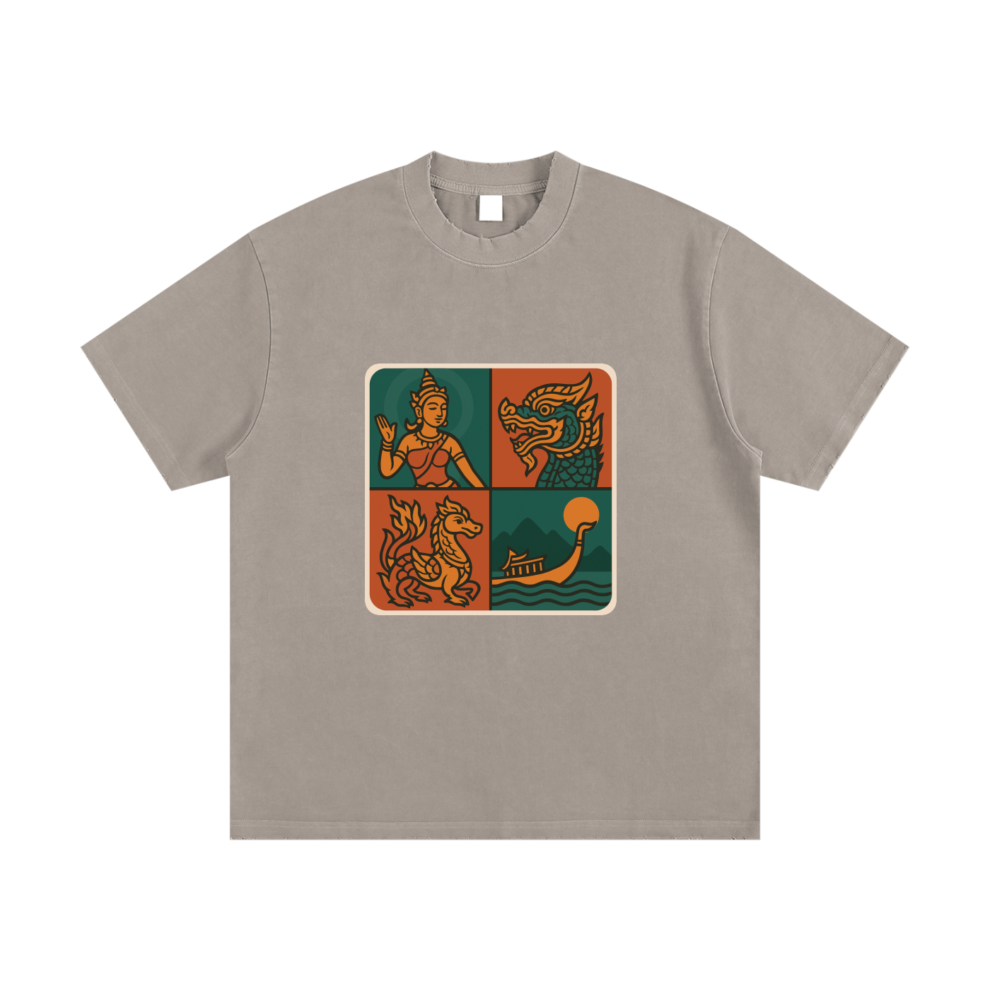 Heavyweight Vintage Washed Frayed T-Shirt