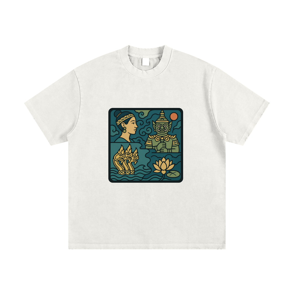 Heavyweight Vintage Washed Frayed T-Shirt