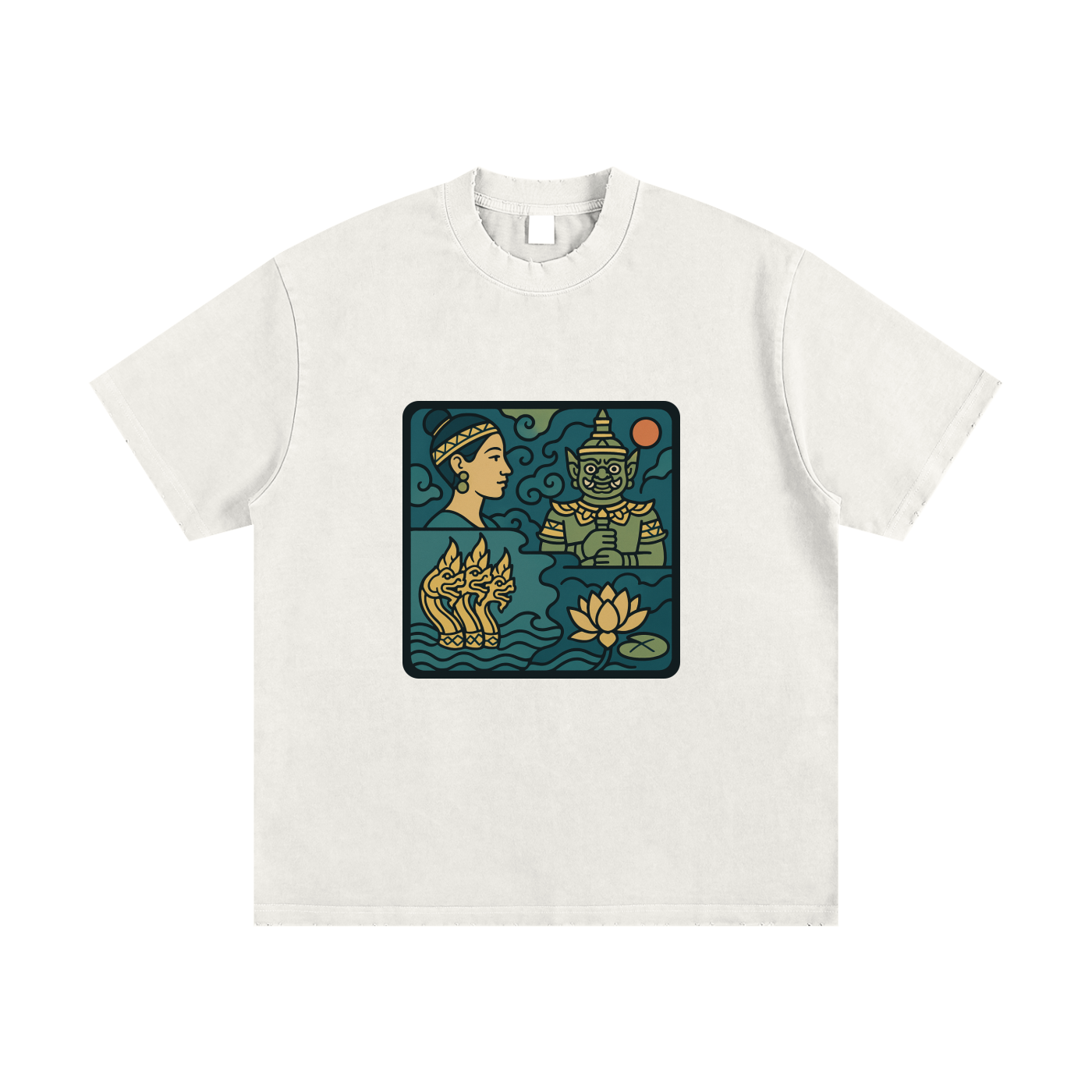 Heavyweight Vintage Washed Frayed T-Shirt
