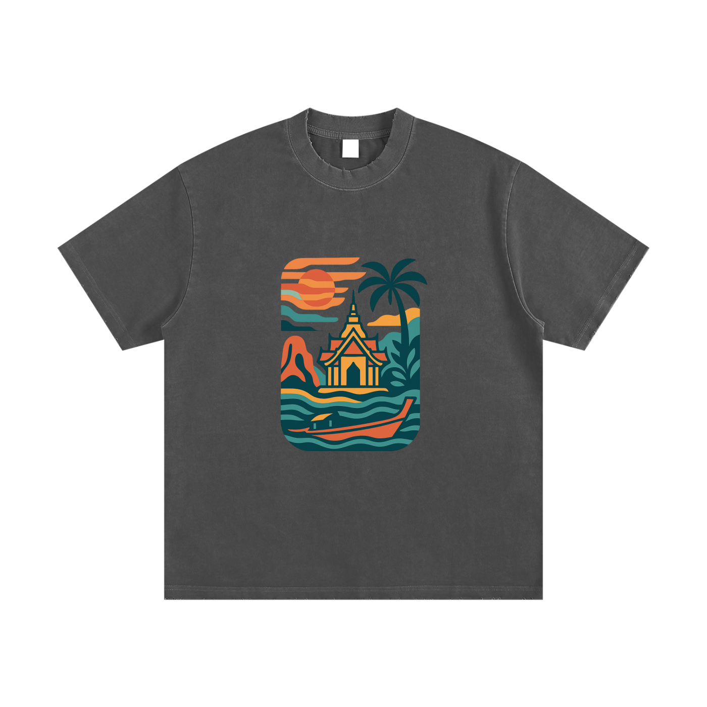 Heavyweight Vintage Washed Frayed T-Shirt