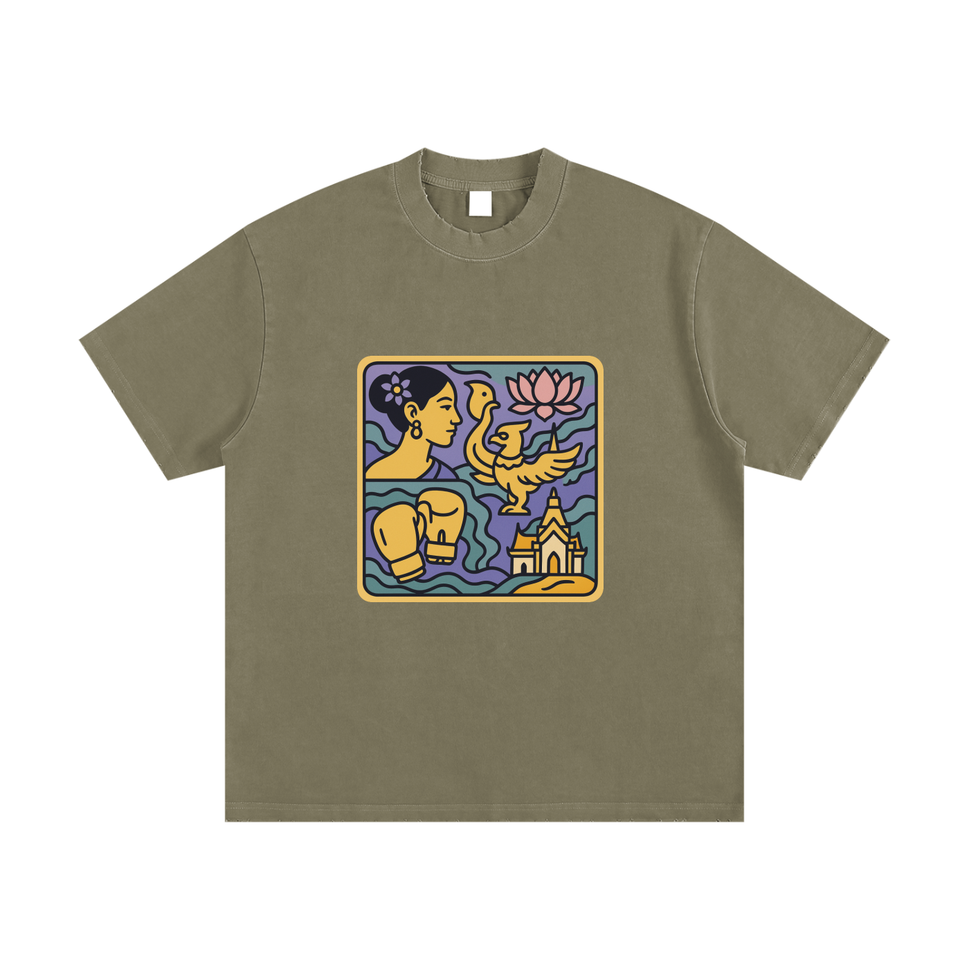 Heavyweight Vintage Washed Frayed T-Shirt