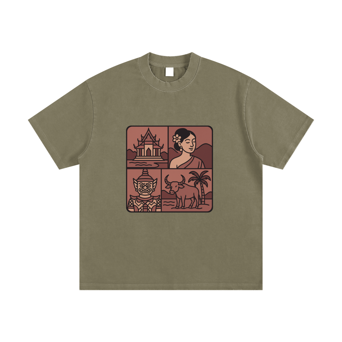 Heavyweight Vintage Washed Frayed T-Shirt