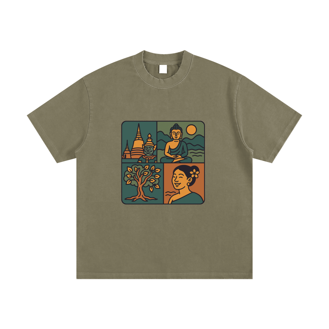 Heavyweight Vintage Washed Frayed T-Shirt