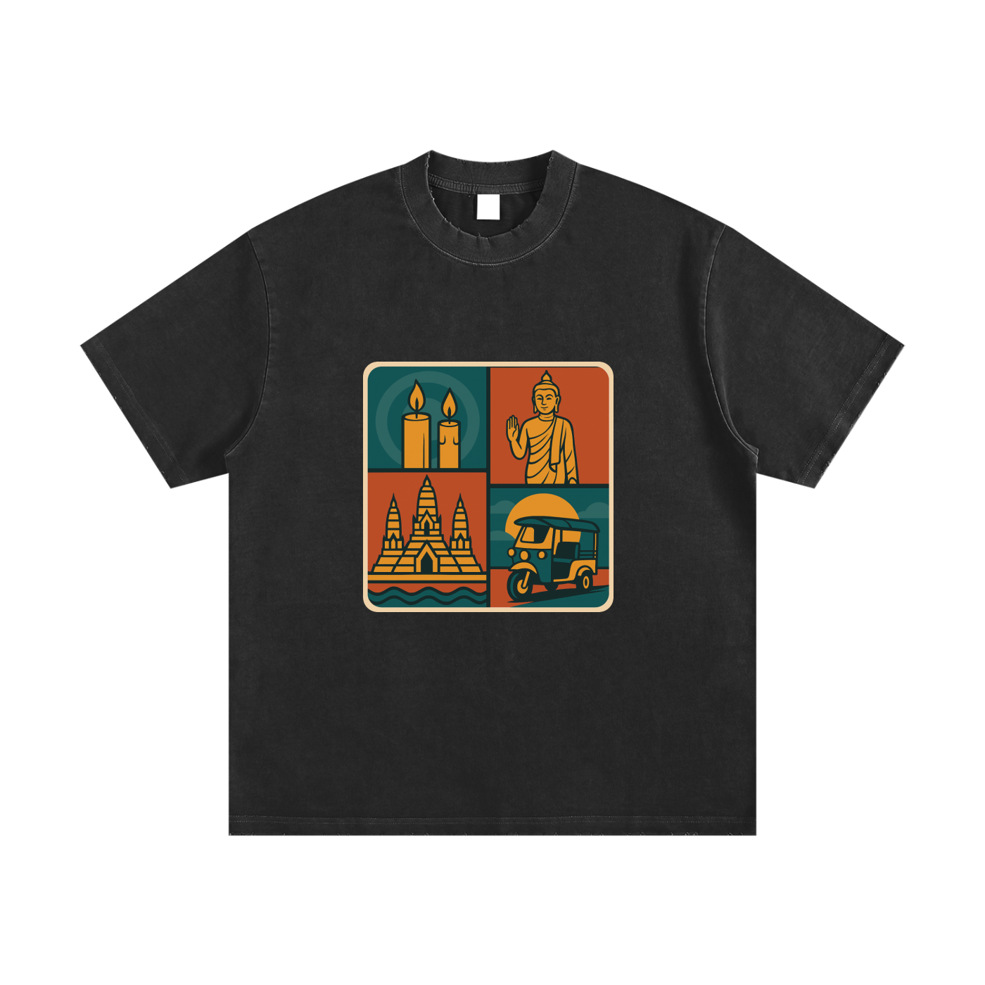 Heavyweight Vintage Washed Frayed T-Shirt