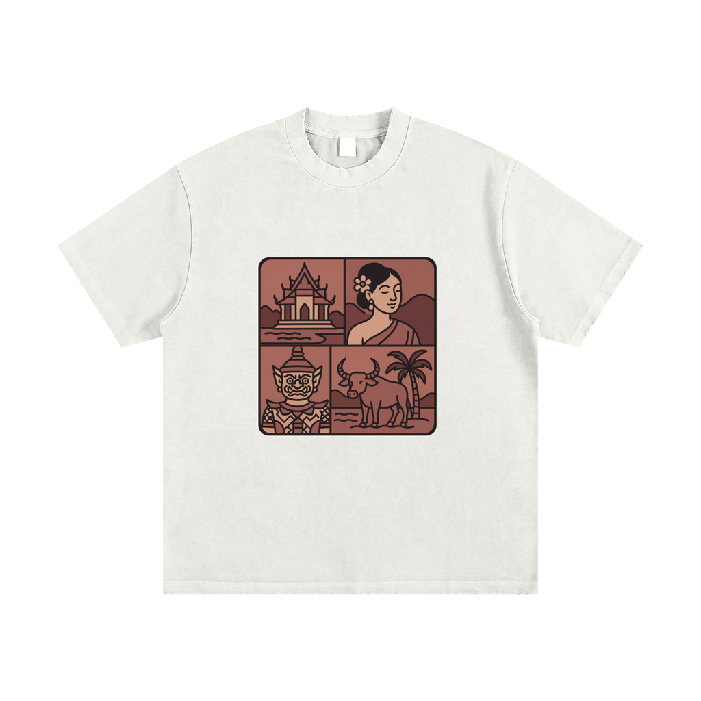 Heavyweight Vintage Washed Frayed T-Shirt