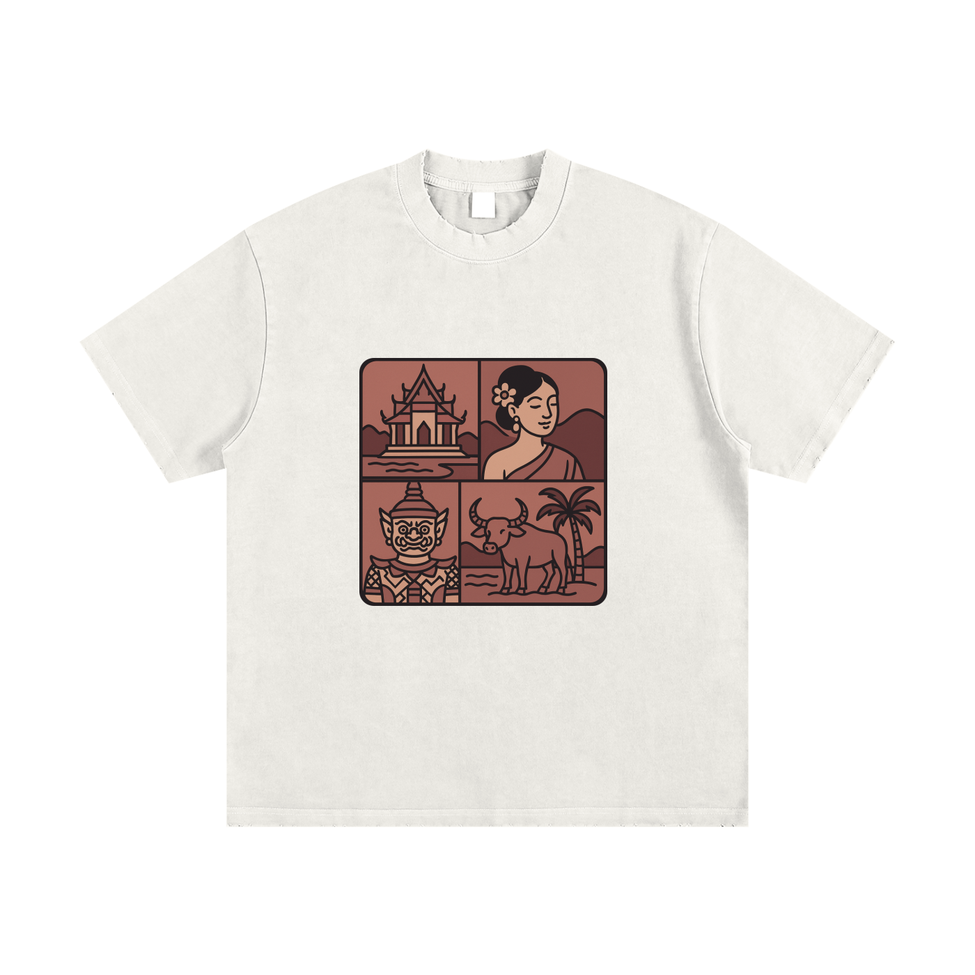 Heavyweight Vintage Washed Frayed T-Shirt