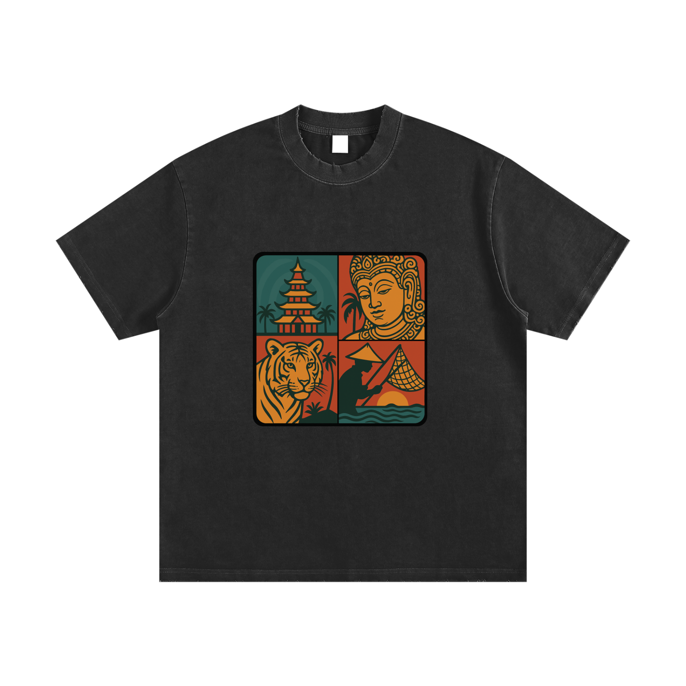 Heavyweight Vintage Washed Frayed T-Shirt
