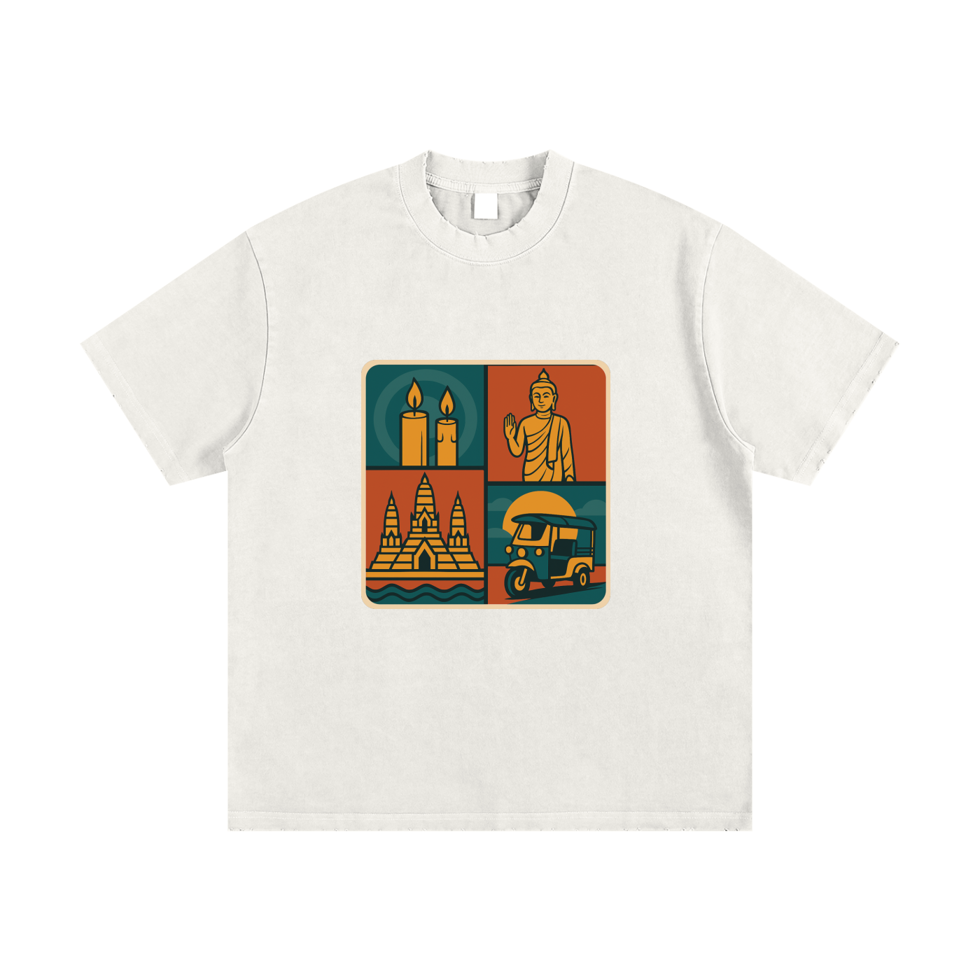 Heavyweight Vintage Washed Frayed T-Shirt