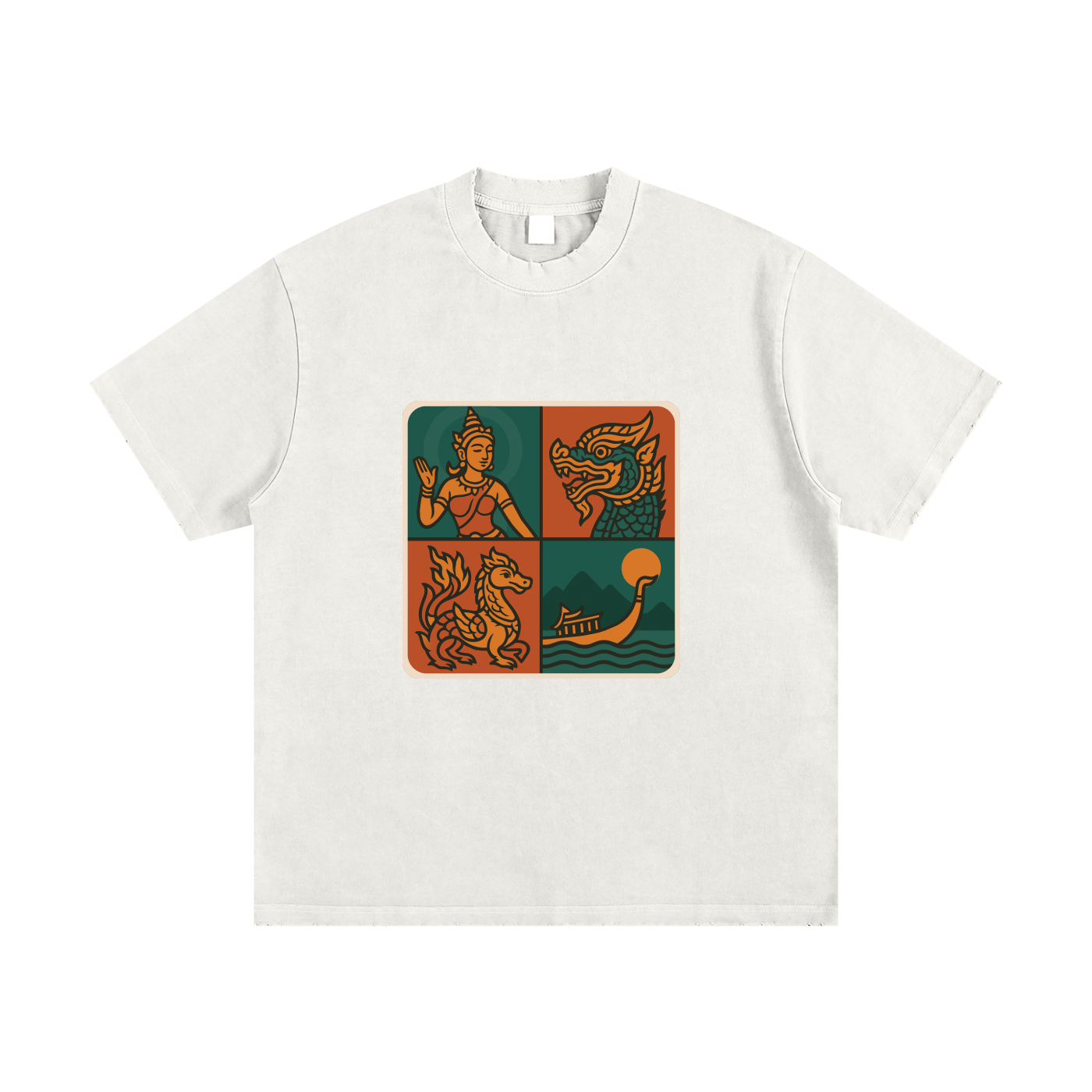 Heavyweight Vintage Washed Frayed T-Shirt