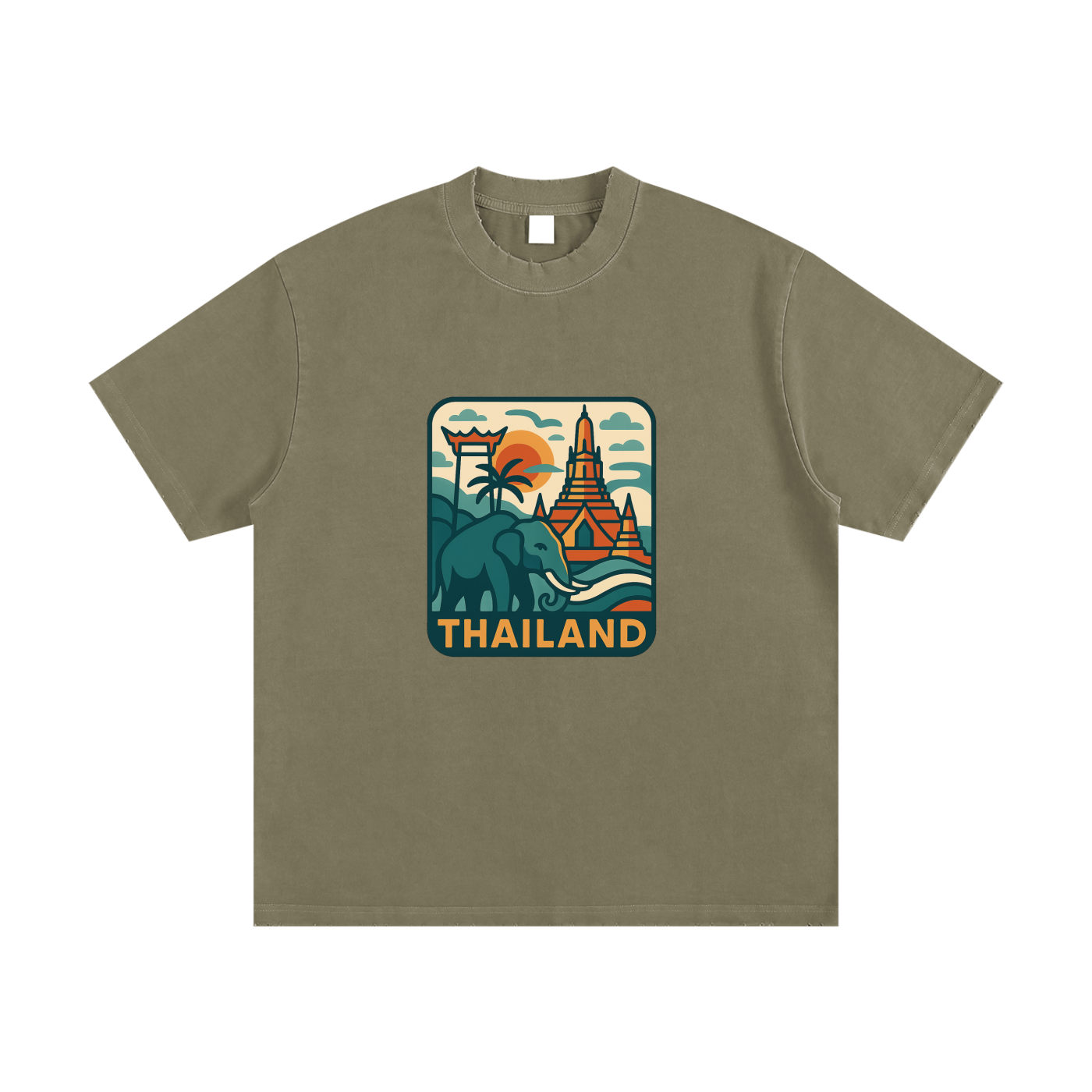 Heavyweight Vintage Washed Frayed T-Shirt