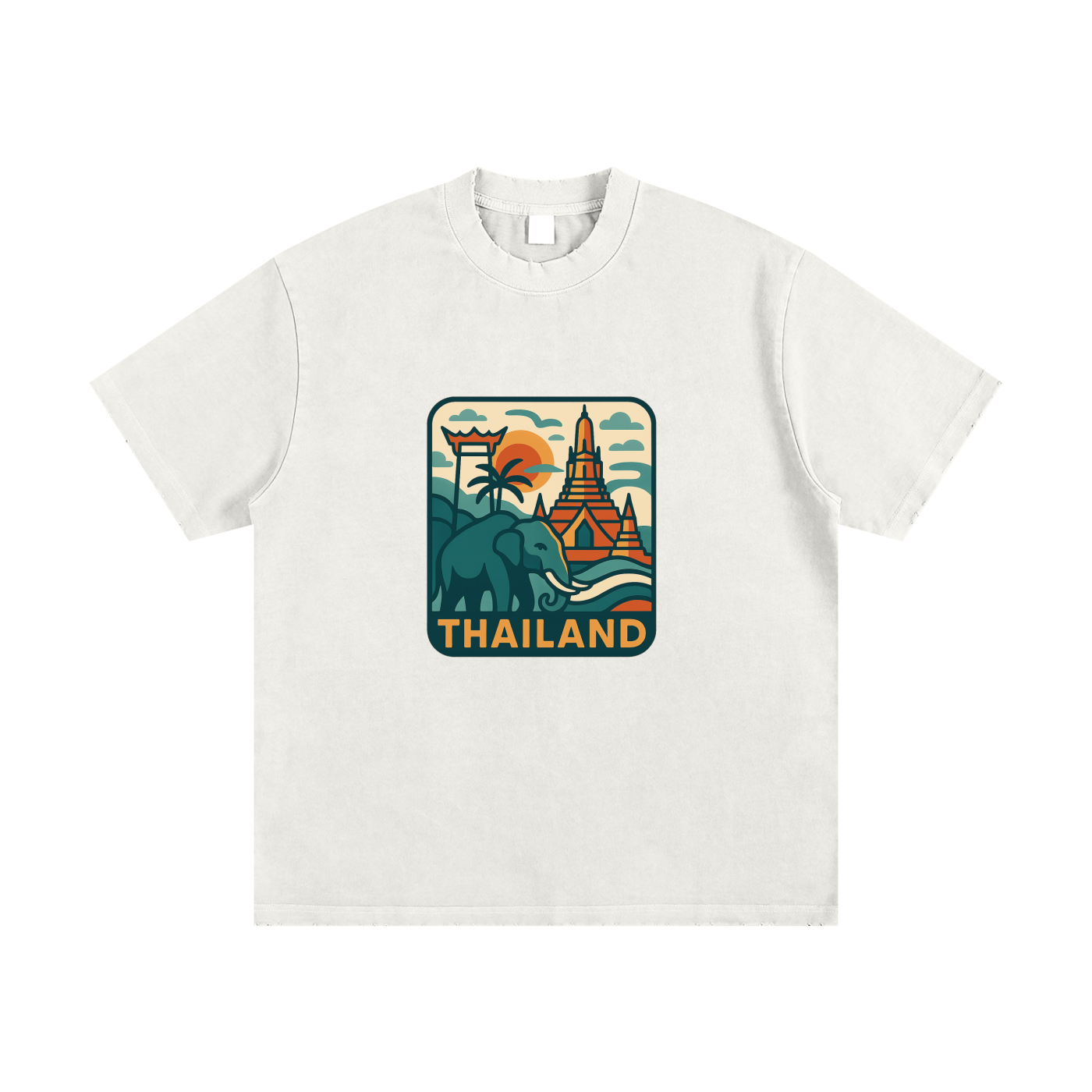 Heavyweight Vintage Washed Frayed T-Shirt