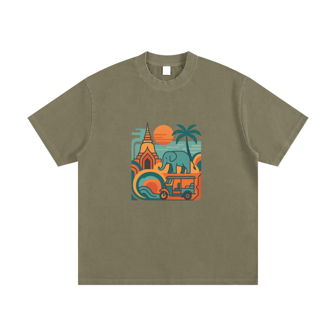 Heavyweight Vintage Washed Frayed T-Shirt