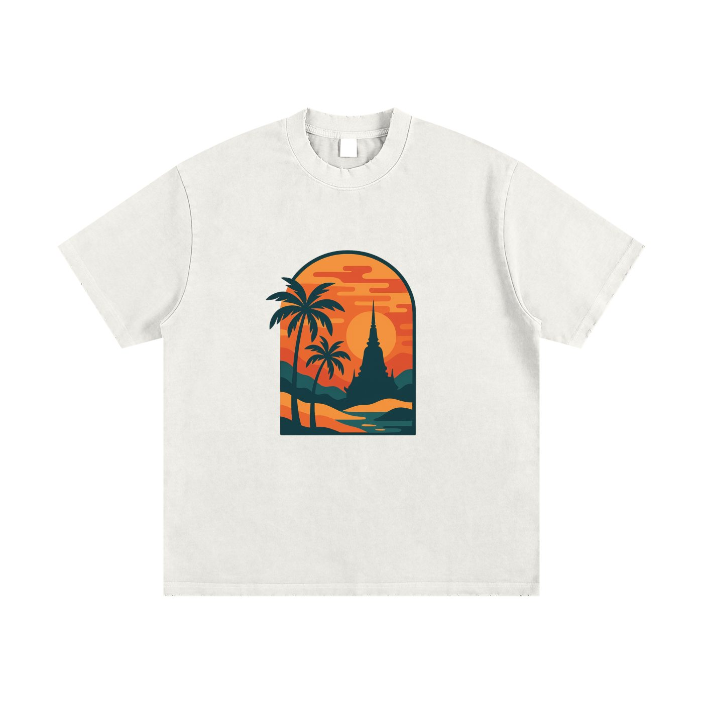 Heavyweight Vintage Washed Frayed T-Shirt