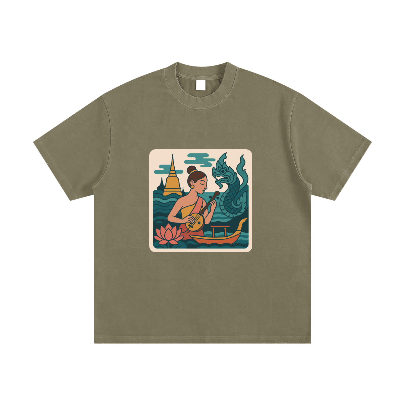 Heavyweight Vintage Washed Frayed T-Shirt