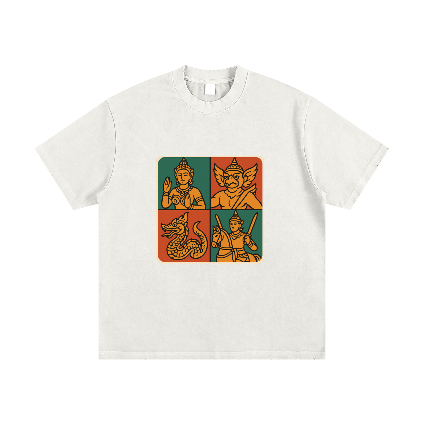 Heavyweight Vintage Washed Frayed T-Shirt