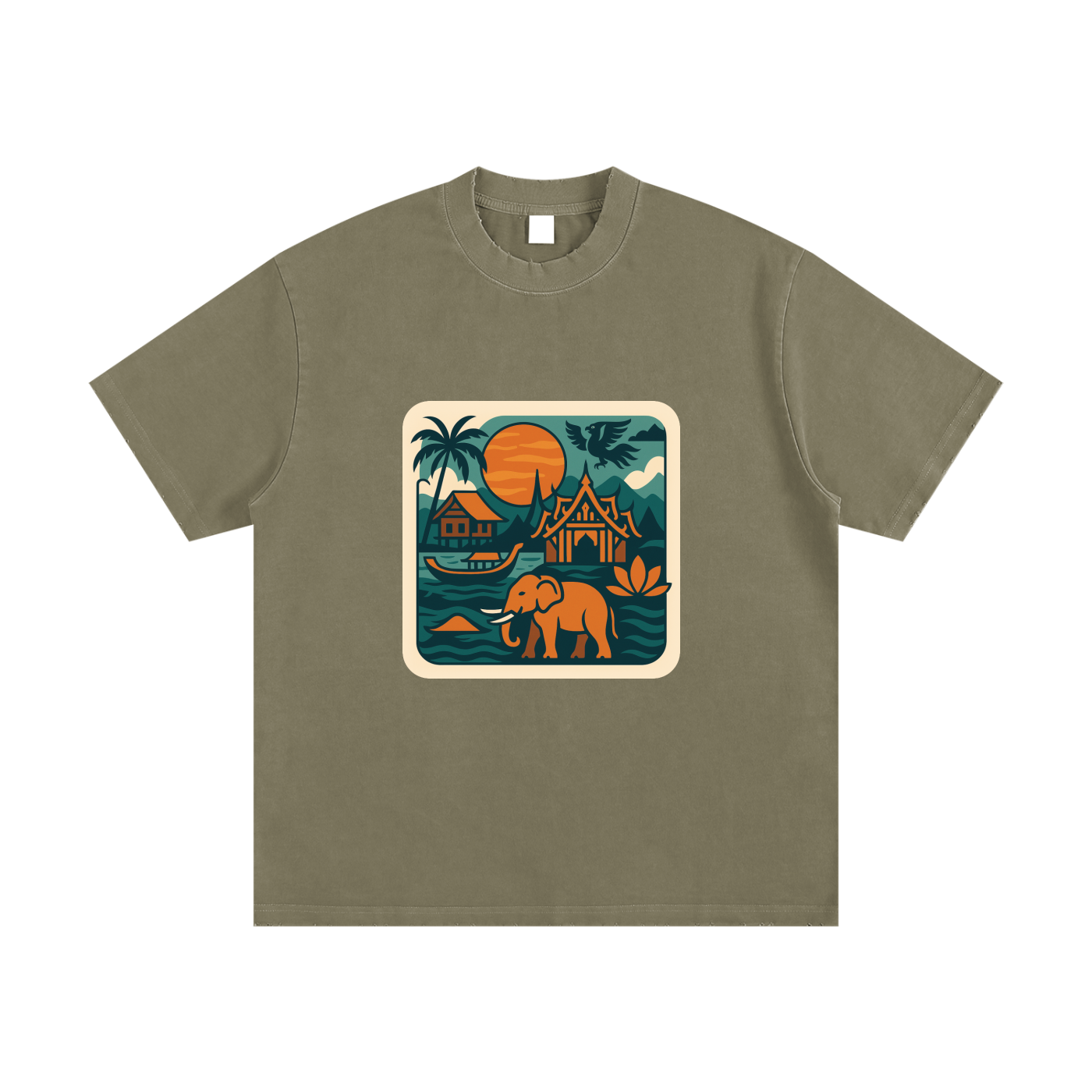Heavyweight Vintage Washed Frayed T-Shirt