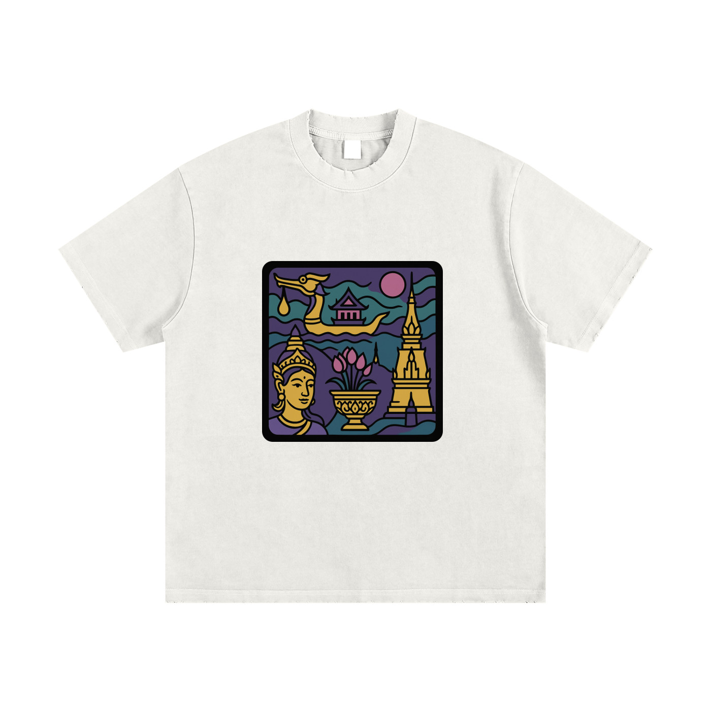 Heavyweight Vintage Washed Frayed T-Shirt
