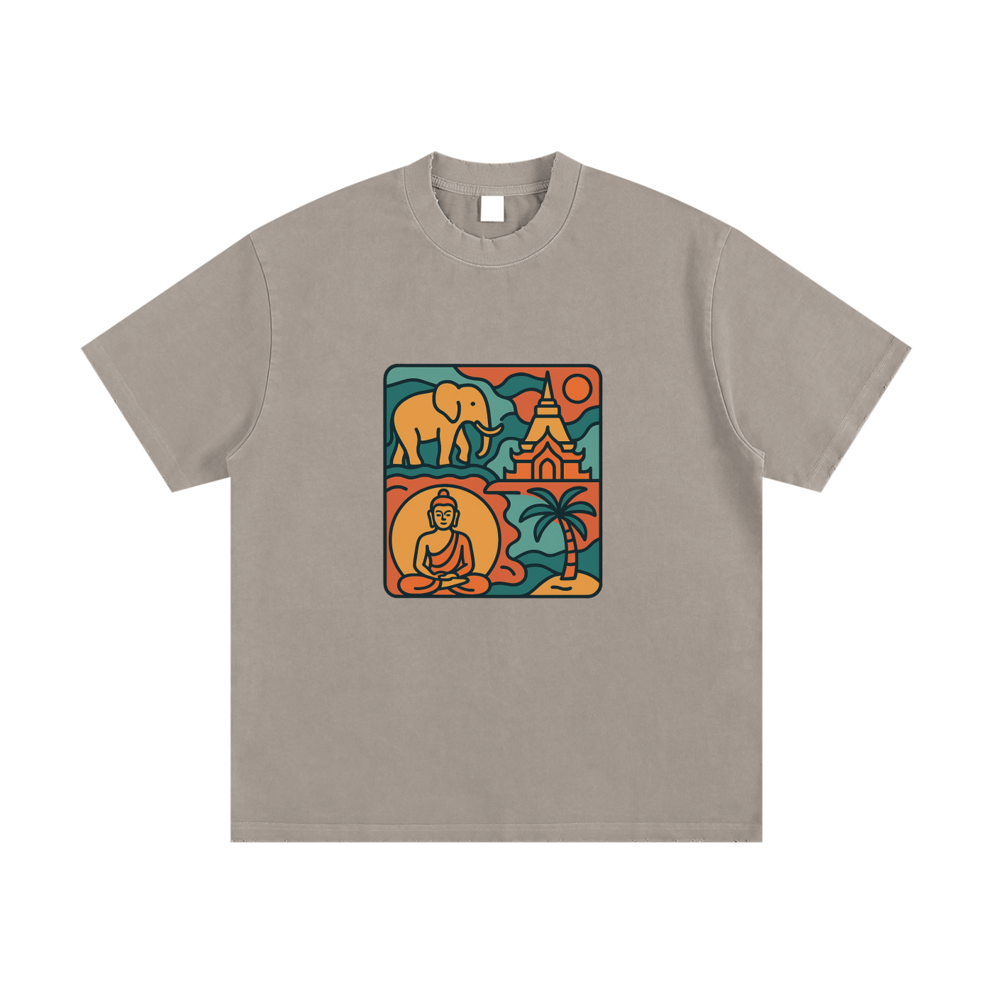 Heavyweight Vintage Washed Frayed T-Shirt