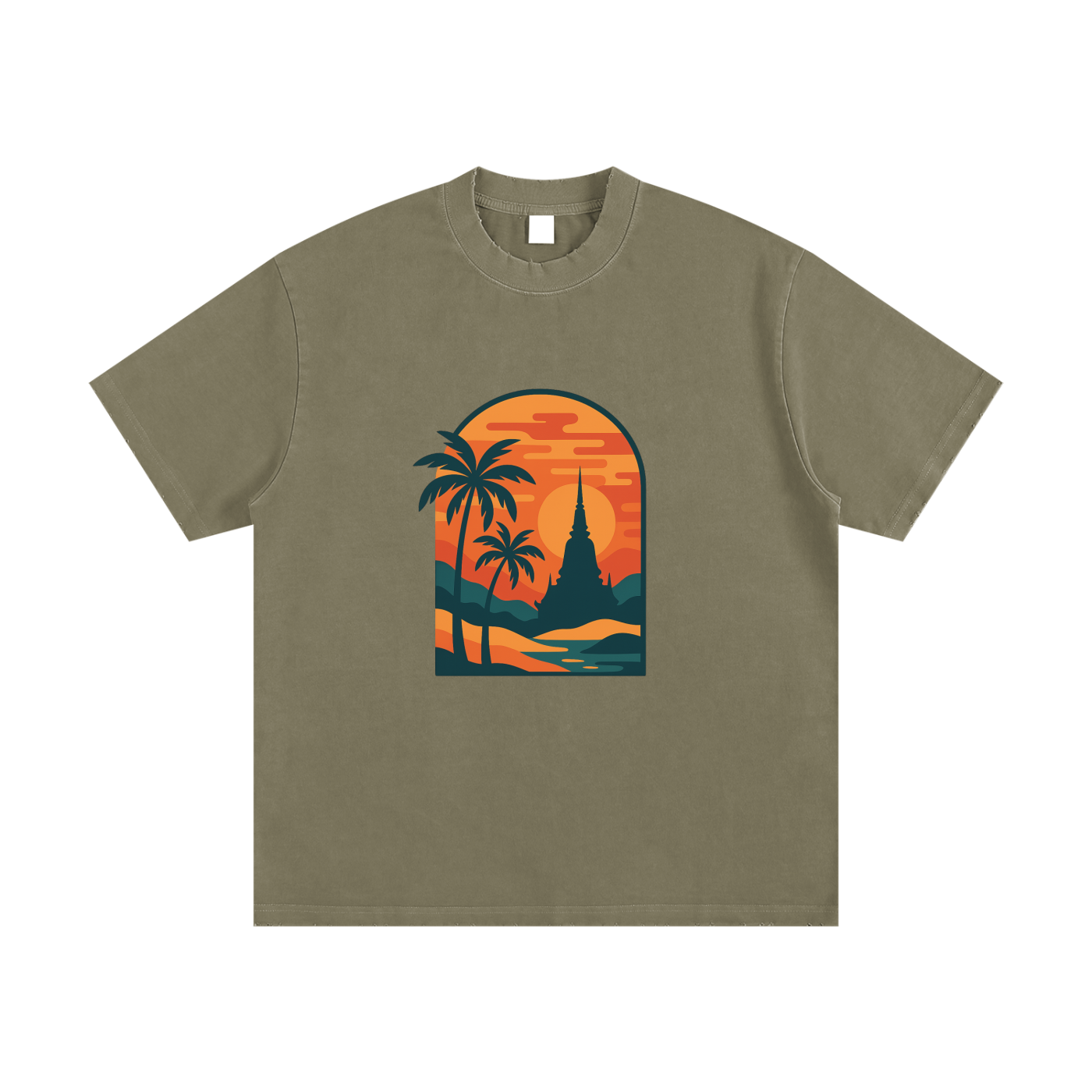 Heavyweight Vintage Washed Frayed T-Shirt