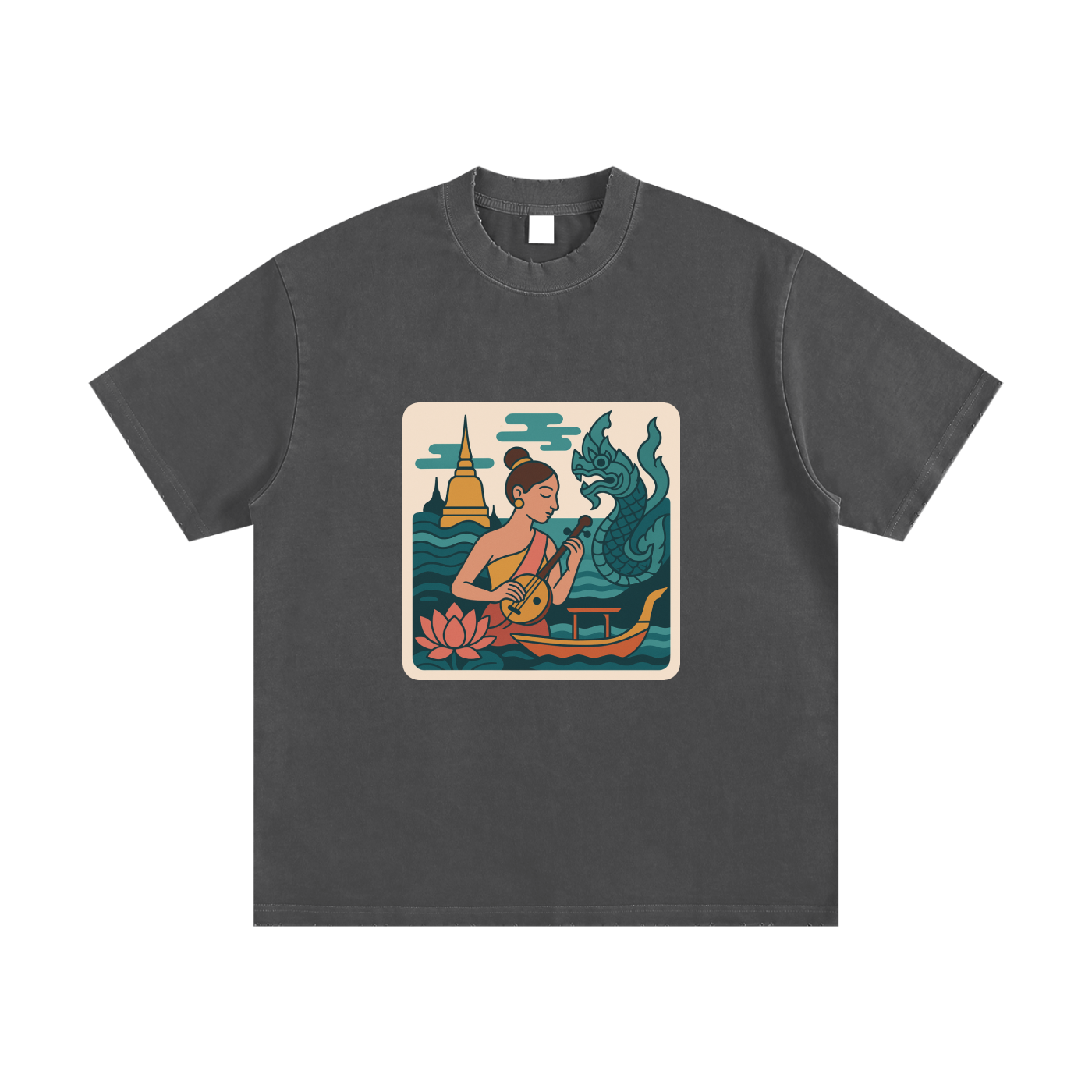 Heavyweight Vintage Washed Frayed T-Shirt