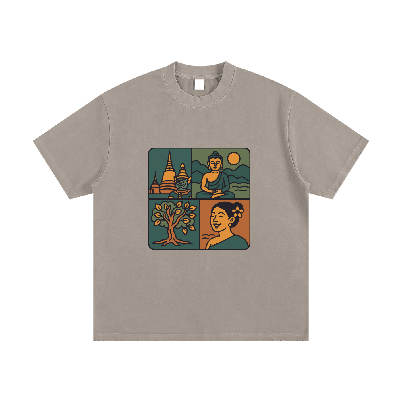 Heavyweight Vintage Washed Frayed T-Shirt