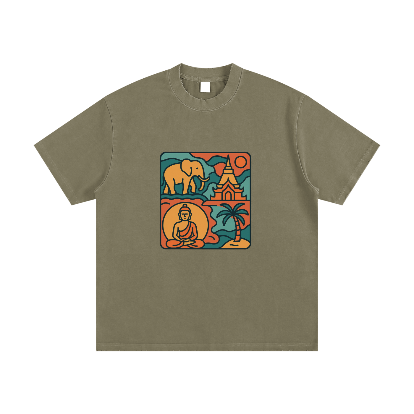Heavyweight Vintage Washed Frayed T-Shirt