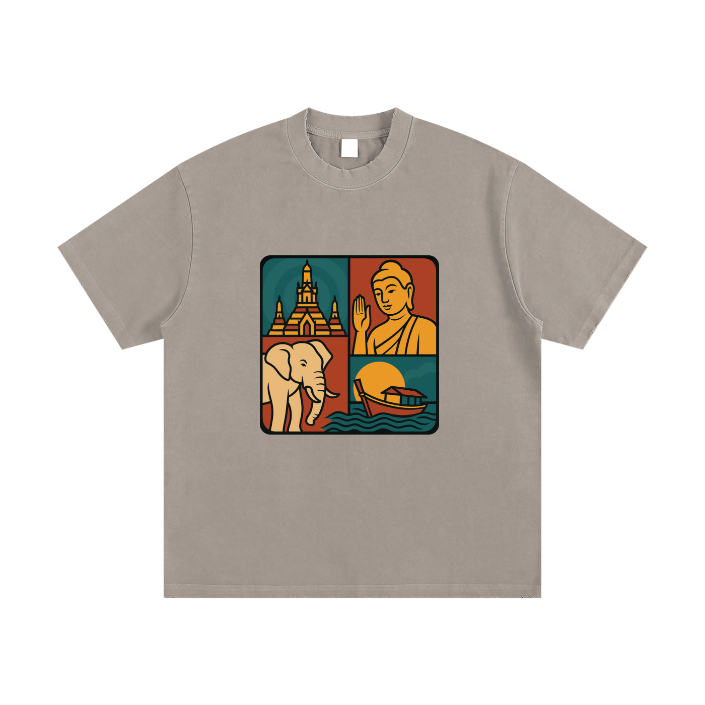 Heavyweight Vintage Washed Frayed T-Shirt