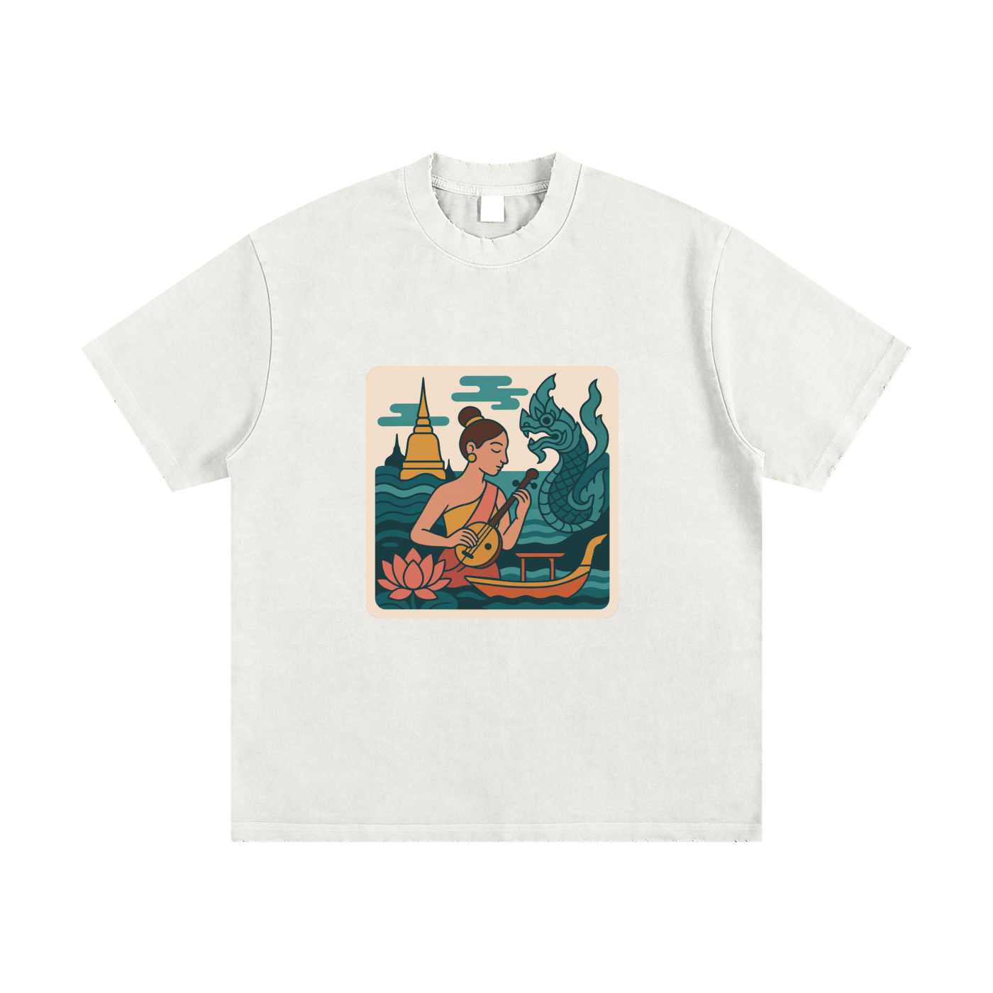 Heavyweight Vintage Washed Frayed T-Shirt
