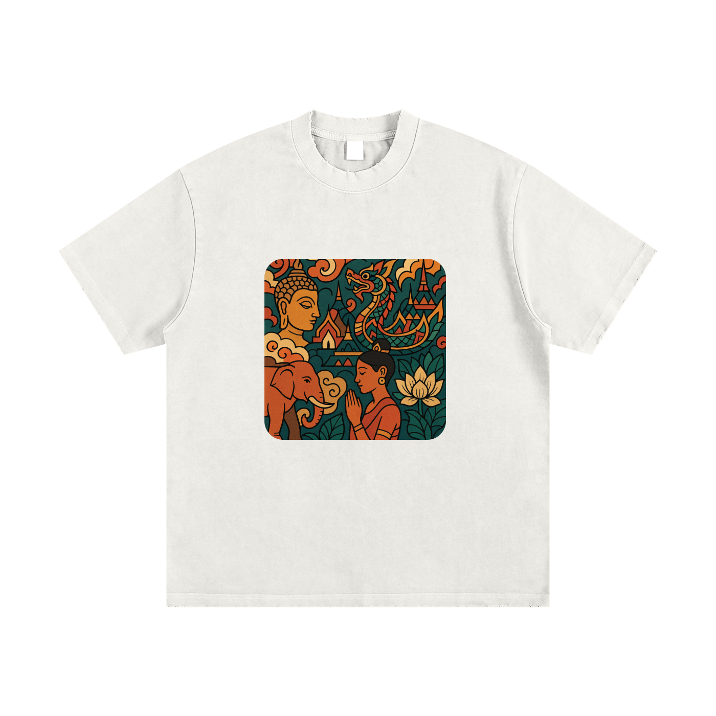 Heavyweight Vintage Washed Frayed T-Shirt