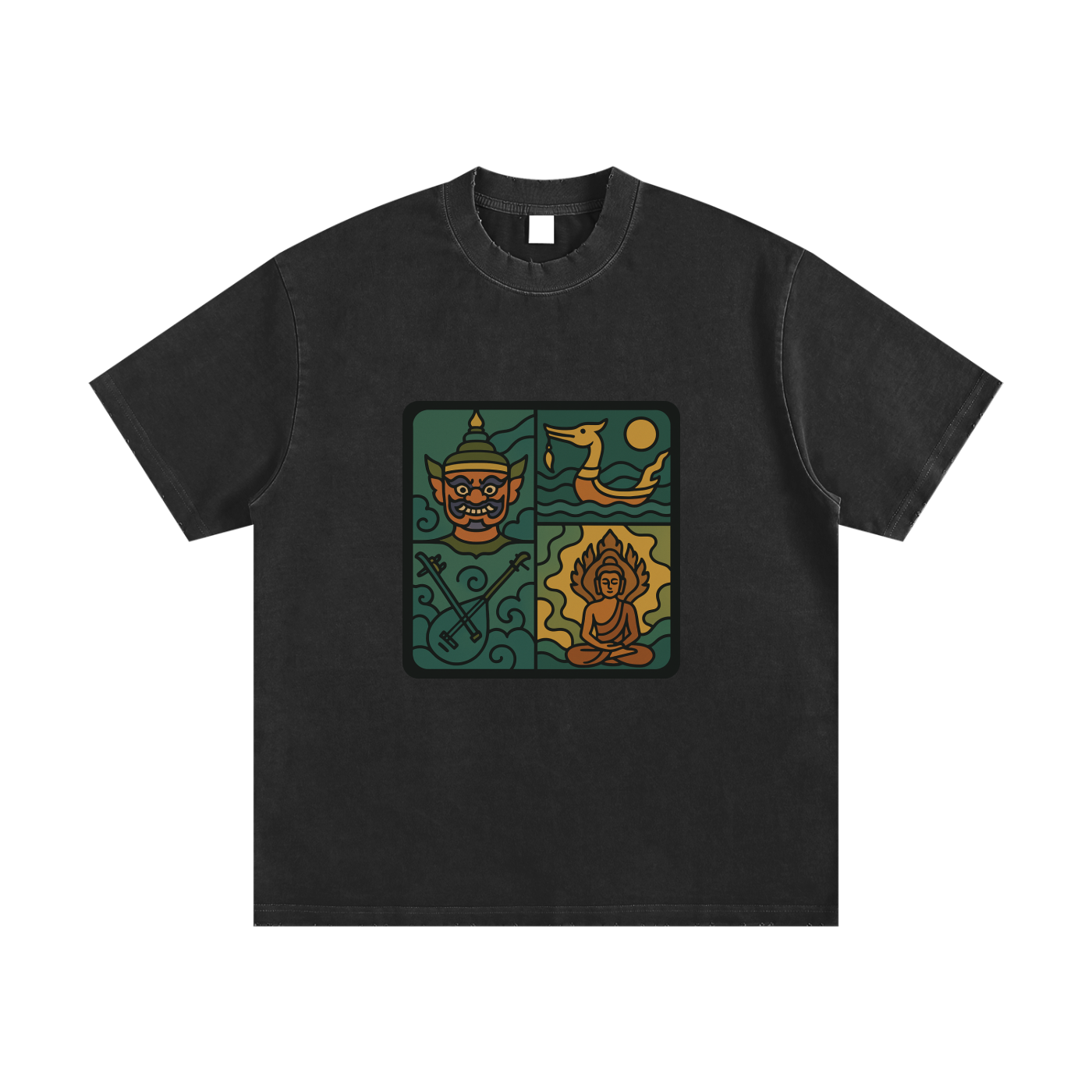 Heavyweight Vintage Washed Frayed T-Shirt