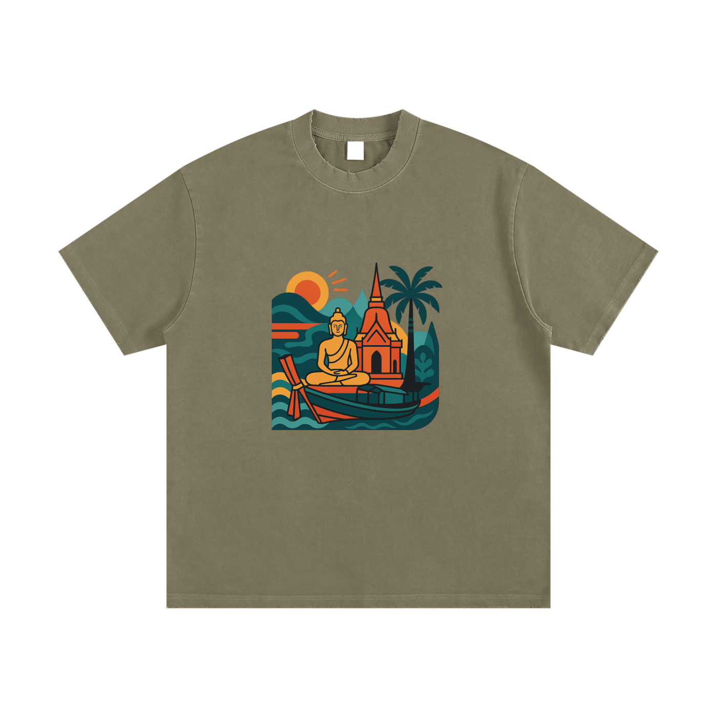 Heavyweight Vintage Washed Frayed T-Shirt