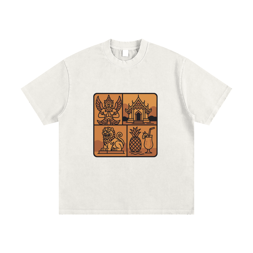 Heavyweight Vintage Washed Frayed T-Shirt