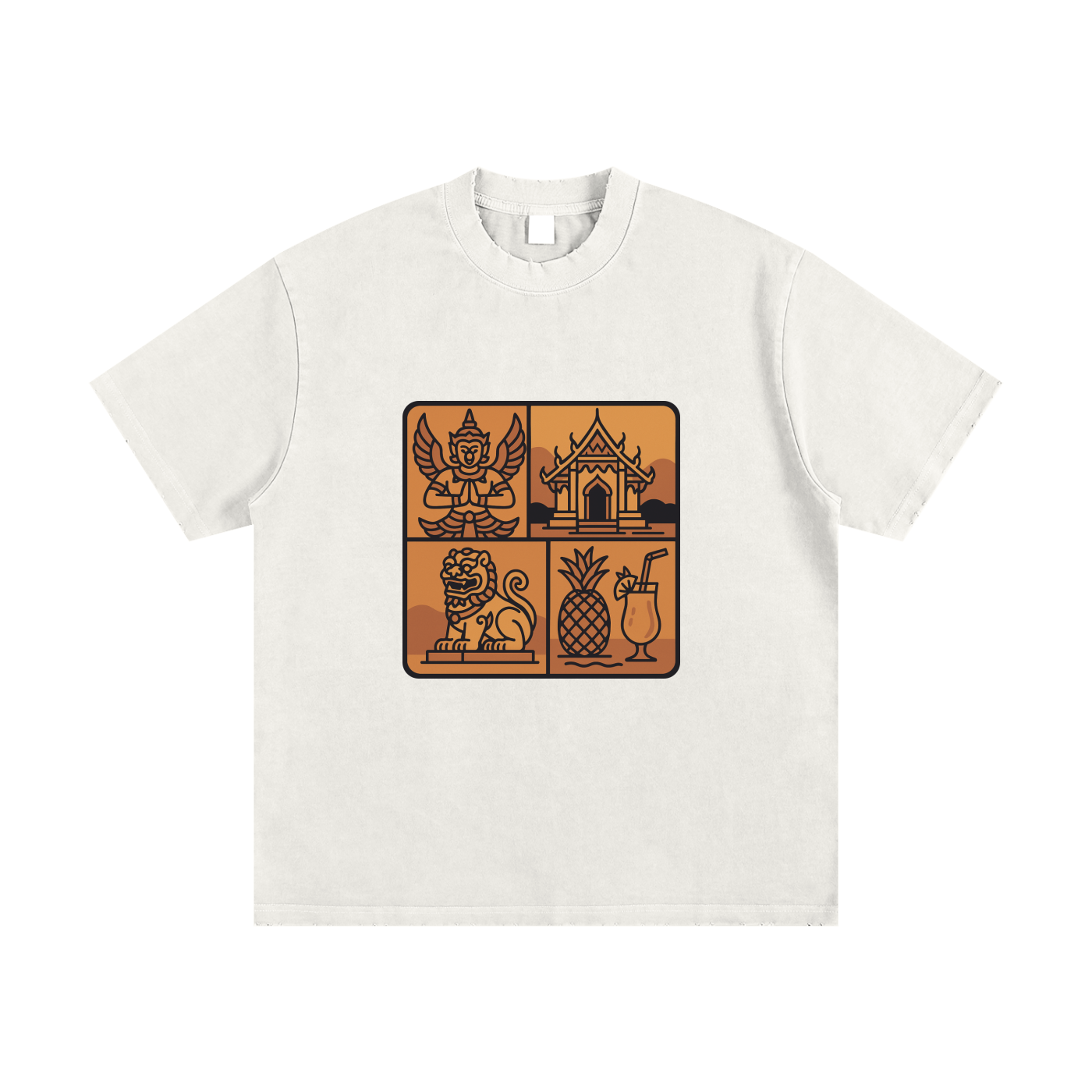 Heavyweight Vintage Washed Frayed T-Shirt