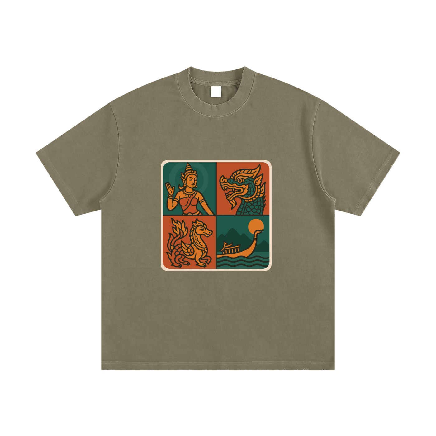 Heavyweight Vintage Washed Frayed T-Shirt