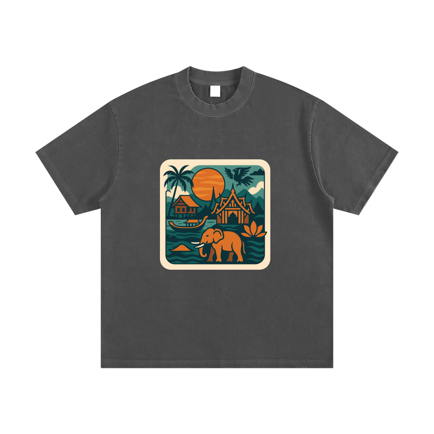 Heavyweight Vintage Washed Frayed T-Shirt