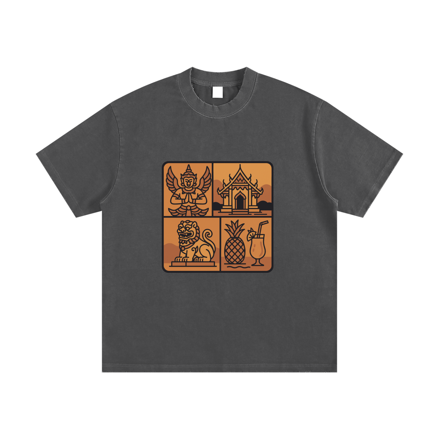 Heavyweight Vintage Washed Frayed T-Shirt