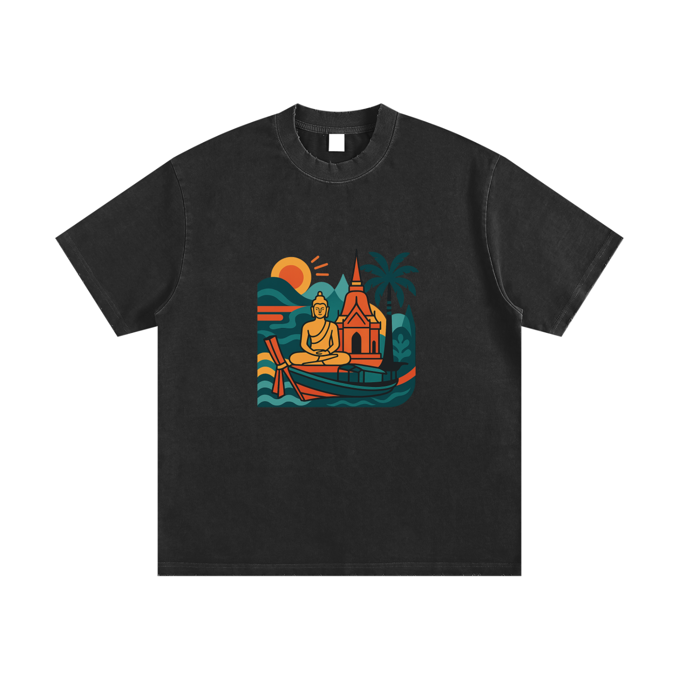 Heavyweight Vintage Washed Frayed T-Shirt