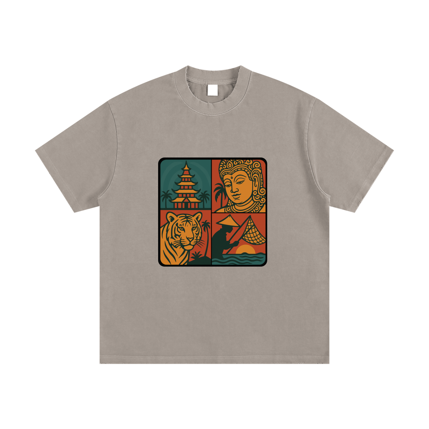 Heavyweight Vintage Washed Frayed T-Shirt