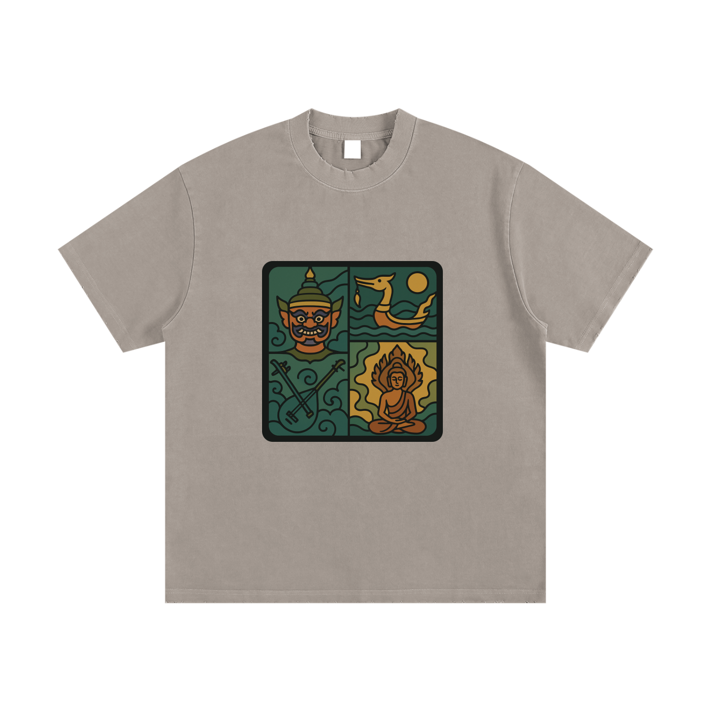 Heavyweight Vintage Washed Frayed T-Shirt