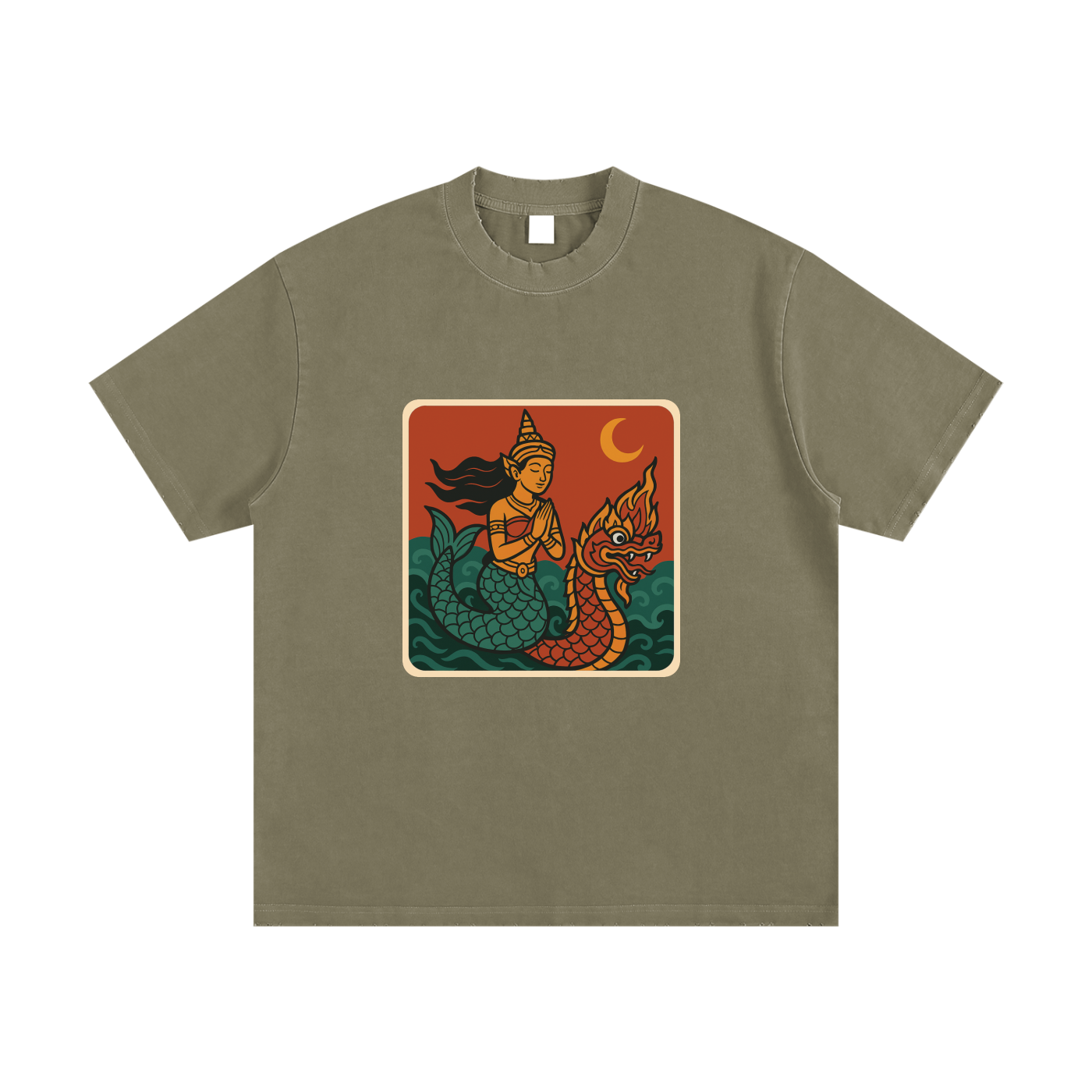 Heavyweight Vintage Washed Frayed T-Shirt