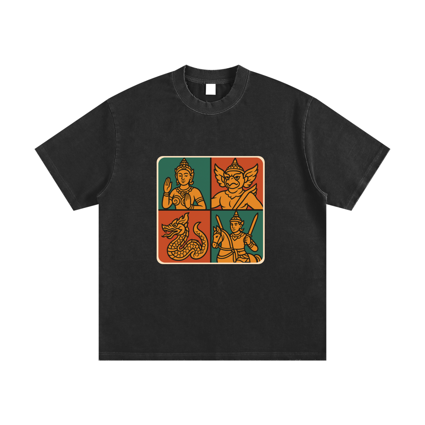 Heavyweight Vintage Washed Frayed T-Shirt